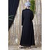 Designer front open Satin abaya- Black